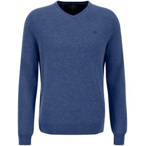 Fynch-Hatton Trui V-halsblauw, Effen