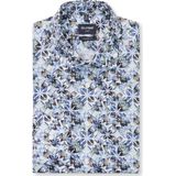 OLYMP - Luxor - Overhemd - Wit/blauw - Modern Fit - Lange Mouwen