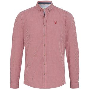 Pure Slim Fit Traditioneel overhemd rood/wit, Ruit