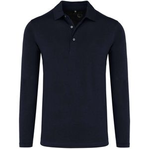 Marvelis Casual Modern Fit Poloshirt lange mouw marine, Effen