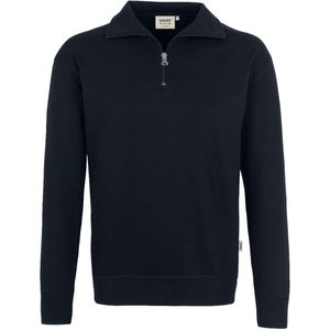 HAKRO 451 Comfort Fit Half-Zip Sweater zwart, Effen