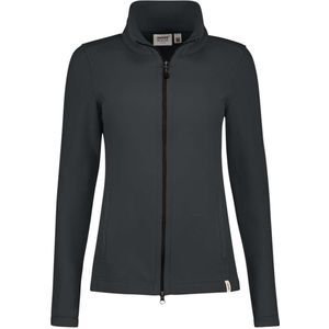 HAKRO Dames fleece jas donkergrijs, Effen