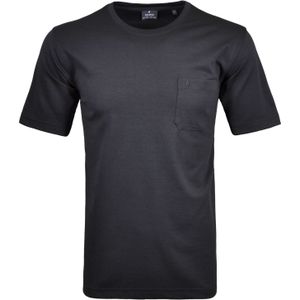 RAGMAN Softknit T-Shirt ronde hals zwart, Effen