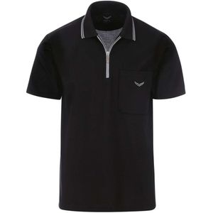 TRIGEMA Comfort Fit Polo shirt Korte mouw zwart