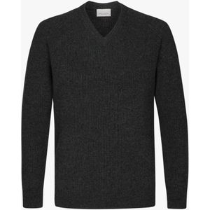 Profuomo Trui V-halsgrijs, Effen