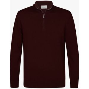 Profuomo Luxury Trui ritssluiting rood, Effen