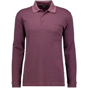 RAGMAN Poloshirt lange mouw wijnrood, Gestreept