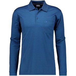 RAGMAN Poloshirt lange mouw blauw, Gestreept