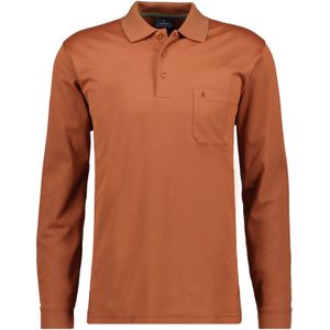 RAGMAN Poloshirt lange mouw Pompoen, Effen