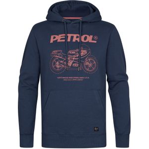 Petrol Industries Hooded Sweatshirt marine, Bedrukt