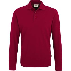 HAKRO 820 Regular Fit Poloshirt lange mouw wijnrood, Effen