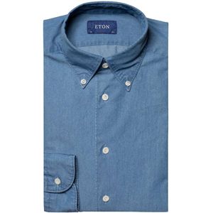 ETON Denim shirt lichtblauw, Effen