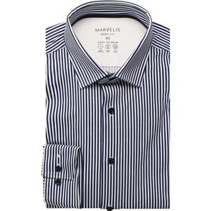 Marvelis Performance Jersey shirt marine/wit, Gestreept