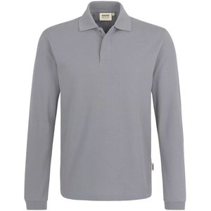 HAKRO 821 Poloshirt lange mouw grijs, Effen