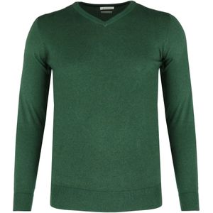 ETERNA Trui V-halsdonkergroen, Effen