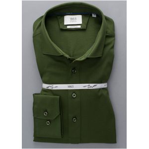 ETERNA 1863 Poloshirt lange mouw donkergroen, Effen