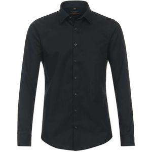 Redmond Slim Fit Overhemd zwart, Effen