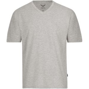 TRIGEMA Comfort Fit T-Shirt V-hals lichtgrijs, Melange