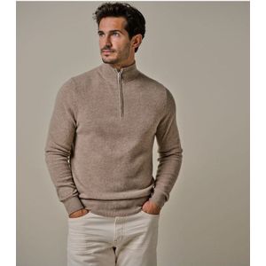 Profuomo Half-Zip Sweater beige, Effen