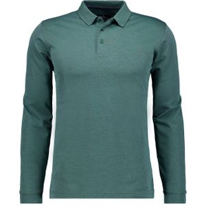 RAGMAN - Poloshirt - Mosgroen - Lange Mouwen - Regular Fit - Katoenmix