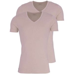 Marvelis T-Shirt V-hals Dubbel pak caramel, Effen