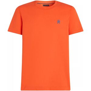 Tommy Hilfiger T-Shirt ronde hals oranje, Effen