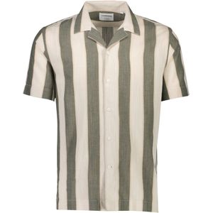 Lindbergh Linnen Overhemd groen, Gestreept