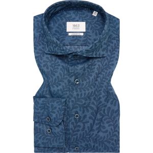 ETERNA 1863 Flanellen Overhemd donkerblauw, Bedrukt