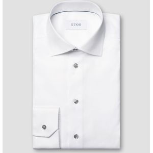 Eton - Overhemd - Effen Wit - Katoen - Slim Fit