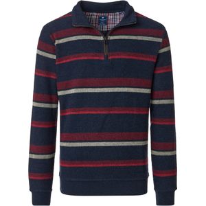 Redmond Half-Zip Sweater rood, Gestreept