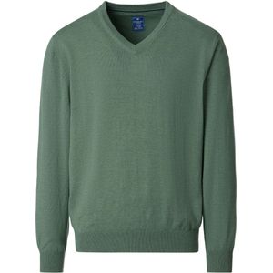 Redmond Casual Trui V-hals groen, Effen