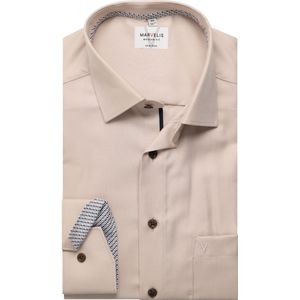Marvelis Overhemd beige, Effen