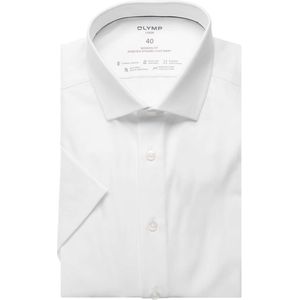 OLYMP Luxor 24/Seven Dynamic Flex Modern Fit Jersey shirt wit, Effen