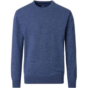 Redmond Casual Trui ronde hals blauw, Effen