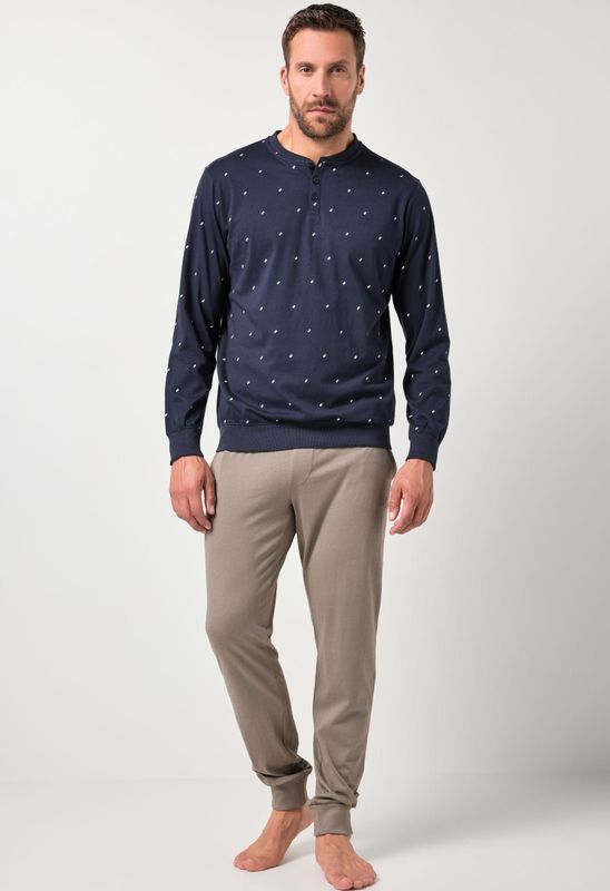 JP1880 pyjama blauw/bruin, Motief