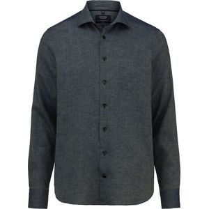 OLYMP SIGNATURE Soft Business Linnen Overhemd grijs-groen, Faux-uni