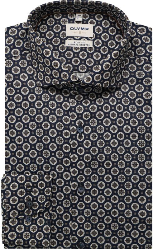 OLYMP - Level Five - Overhemd - Marineblauw - Body Fit