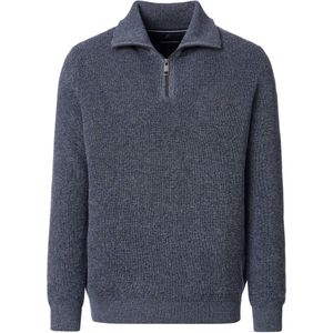 Casa Moda Half-Zip Sweater blauw, Effen