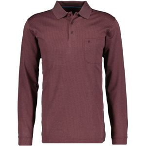 RAGMAN - Softknit Poloshirt - Bordeaux - Lange Mouw - Met Borstzak