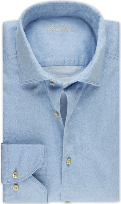 Stenströms - Overhemd - Blauw - Lange Mouw - 100% Katoen - Cutaway Kraag