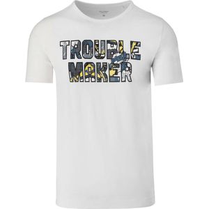 OLYMP Level Five Casual T-Shirt ronde hals wit, Motief