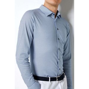 Desoto Slim Fit Jersey shirt blauw, Motief