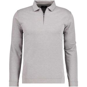 RAGMAN Poloshirt lange mouw grijs, Effen