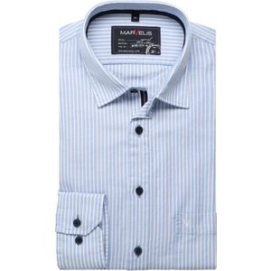 Marvelis Casual Modern Fit Overhemd lichtblauw/wit, Gestreept