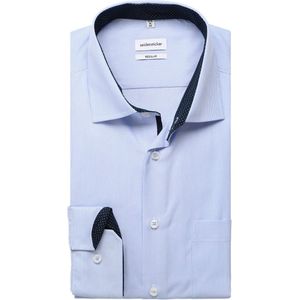 Seidensticker Regular Fit Overhemd lichtblauw/wit, Gestreept