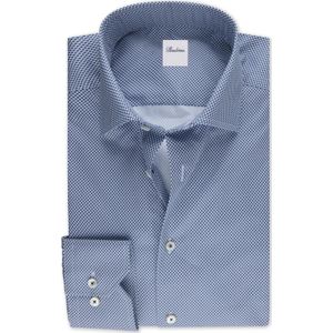 Stenströms Overhemd donkerblauw, Bedrukt