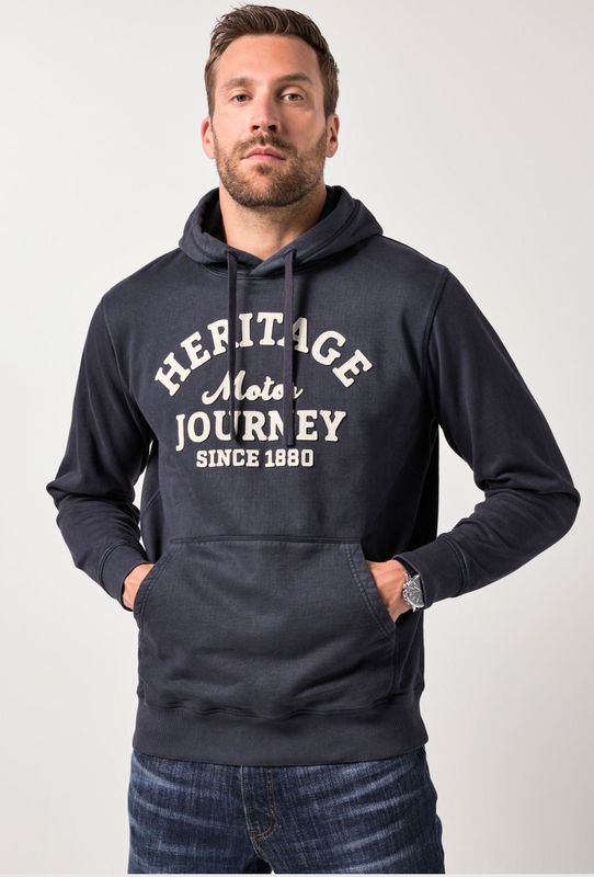 JP1880 Hooded Sweatshirt donkerblauw, Bedrukt
