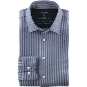 OLYMP Luxor 24/Seven Modern Fit Jersey shirt marine/wit, Pied De Poule