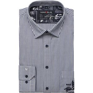 Marvelis Casual Overhemd marine, Gestreept