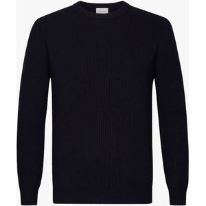 Profuomo Trui ronde halsdonkerblauw, Effen